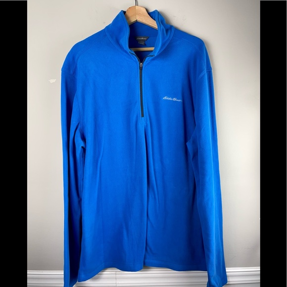 Eddie Bauer 1/4 Zip Fleece Size XLTall Super Soft Blue Fleece